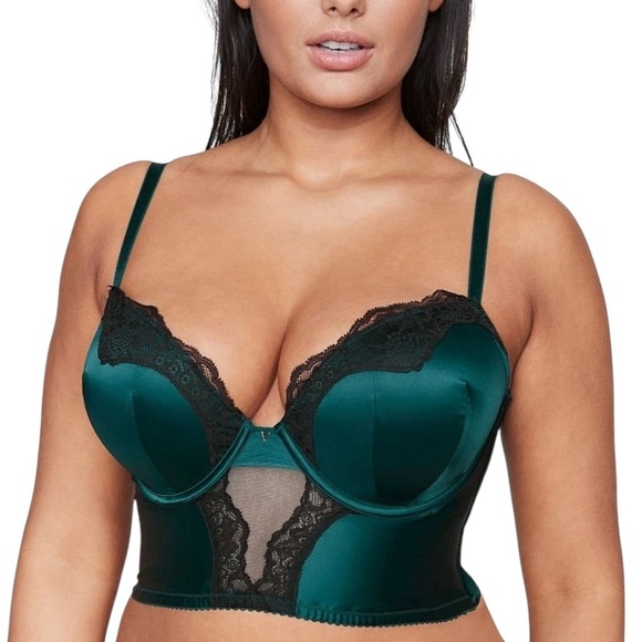 Victoria's Secret Very Sexy Push-Up Longline Bra Corset Bustier Green Size 38C - Picture 1 of 13